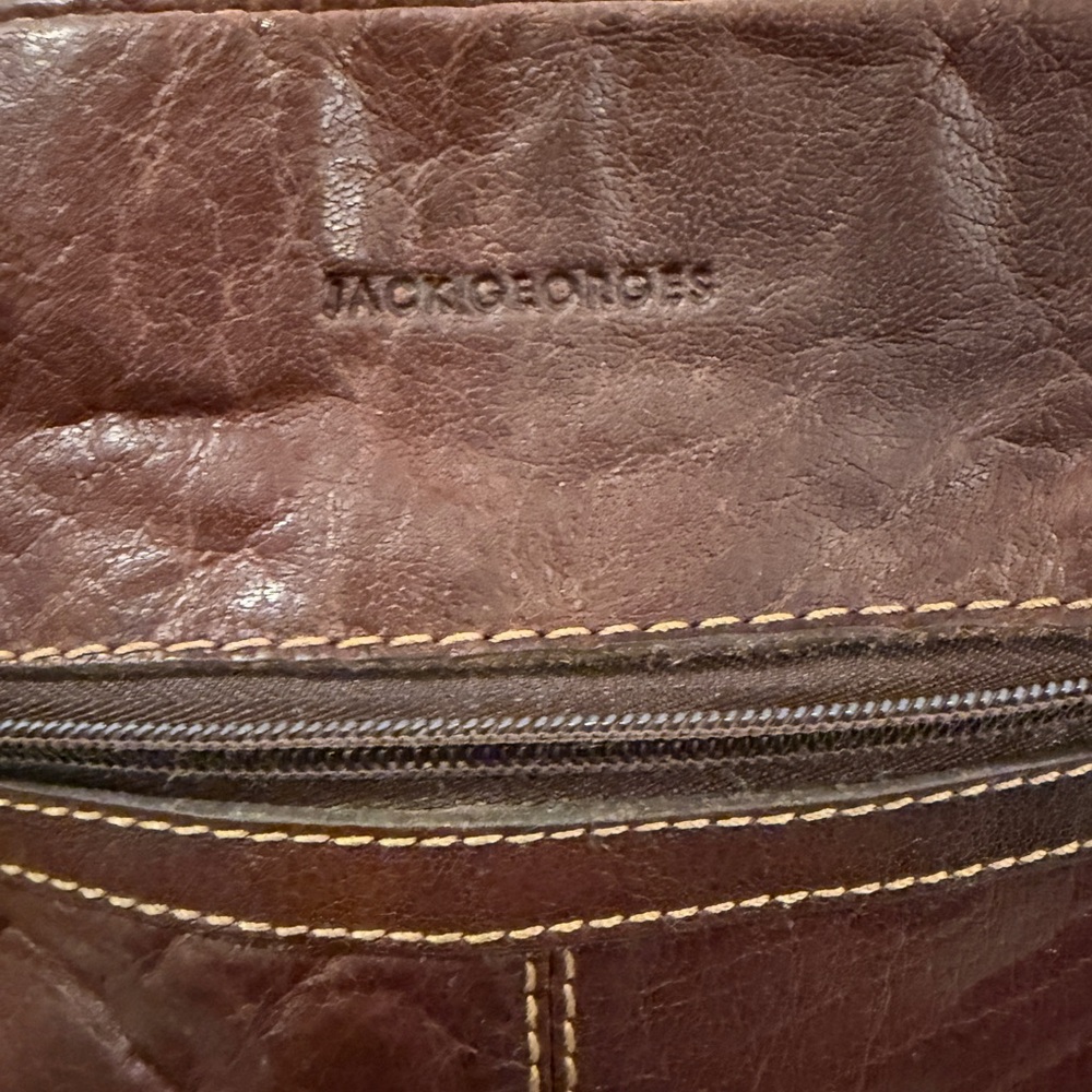 Jack Georges Voyager Leather Crossbody Messenger Bag - Brown - Picture 7 of 16